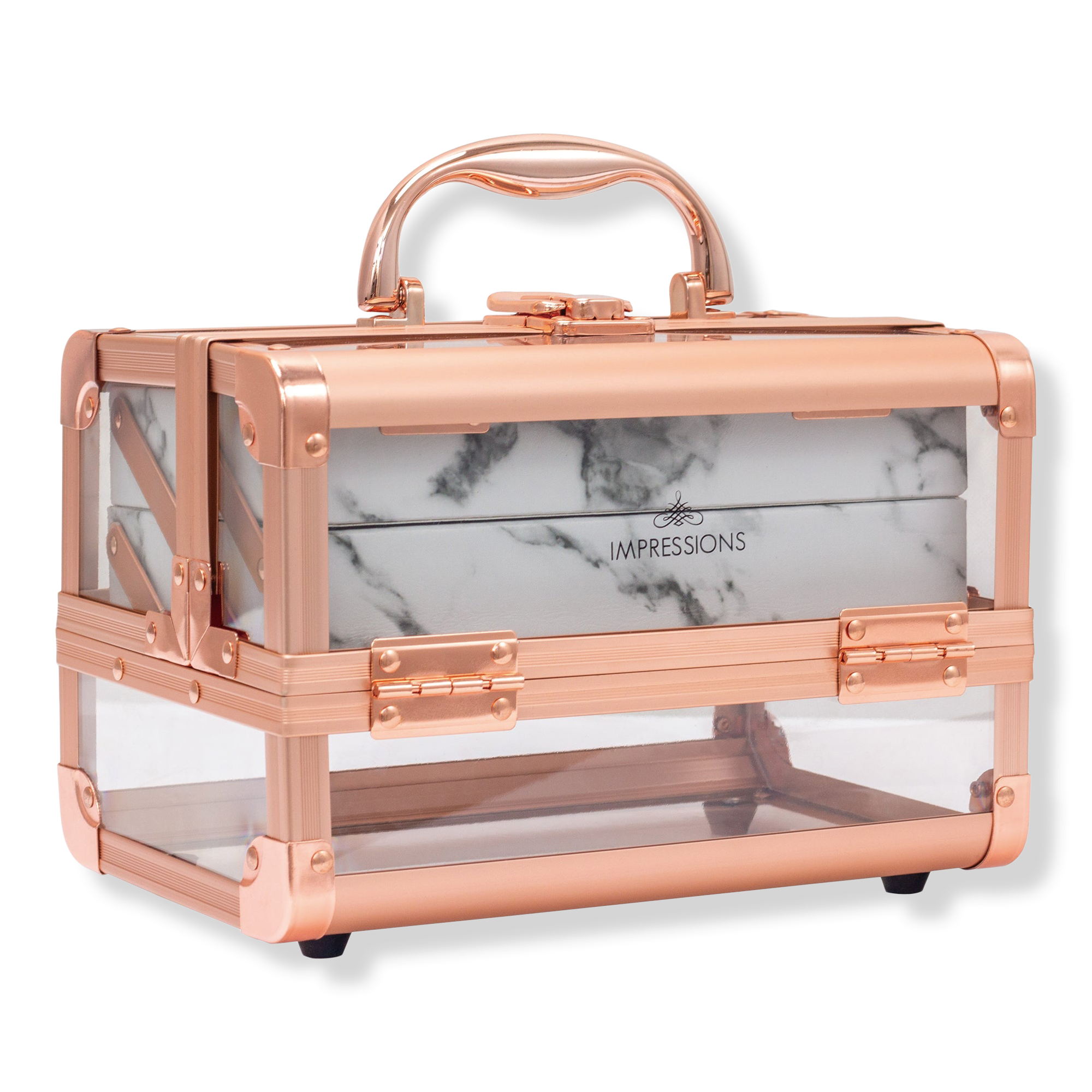 Impressions Home - Rose Gold Clear White Marble Impressions Vanity ...