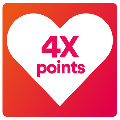 Members earn up to 4X points
