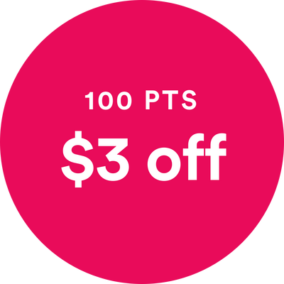 100 points is $3.00 off