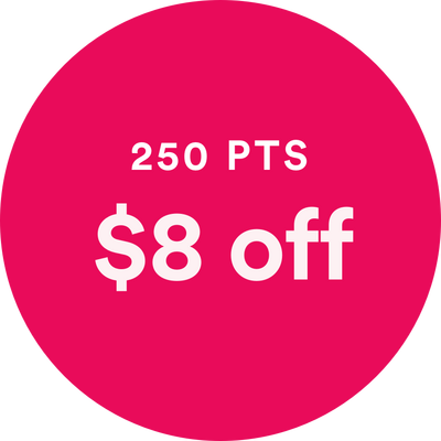 250 points is $8.00 off