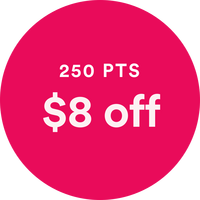 250 points is $8.00 off