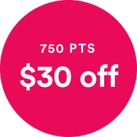 750 points is $30 off