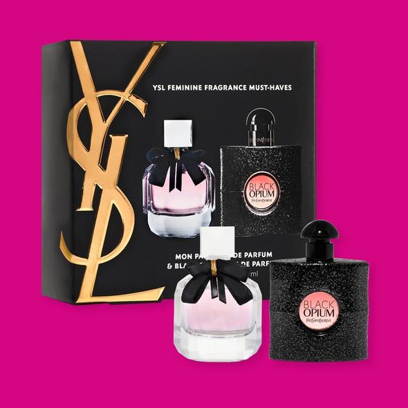 Yves Saint Laurent Feminine Fragrance Must-Haves Gift Set Featuring Mon Paris Eau de Parfum and Black Opium Eau de Parfum