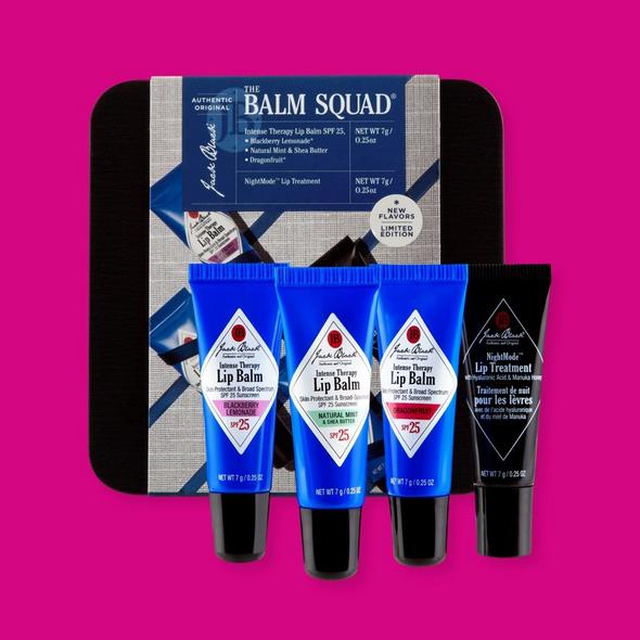 Jack Black Intense Therapy Lip Balm Gift Set with 3 Intense Therapy SPF 25 Lip Balm and 1 Night Lip Treatment