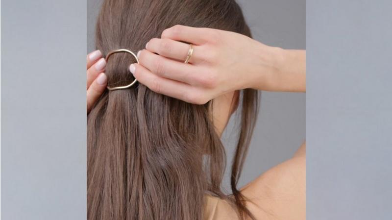 The Hair Edit Gold Hoop & Pin Barrette #6