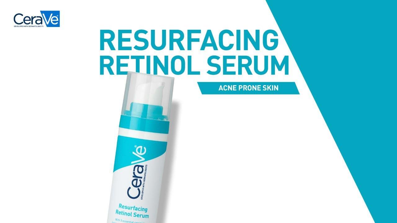  CeraVe Retinol Serum for Post-Acne Marks and Skin Texture, Pore Refining, Resurfacing, Brightening Facial Serum with Retinol and  Niacinamide, Fragrance Free, Paraben Free & Non-Comedogenic