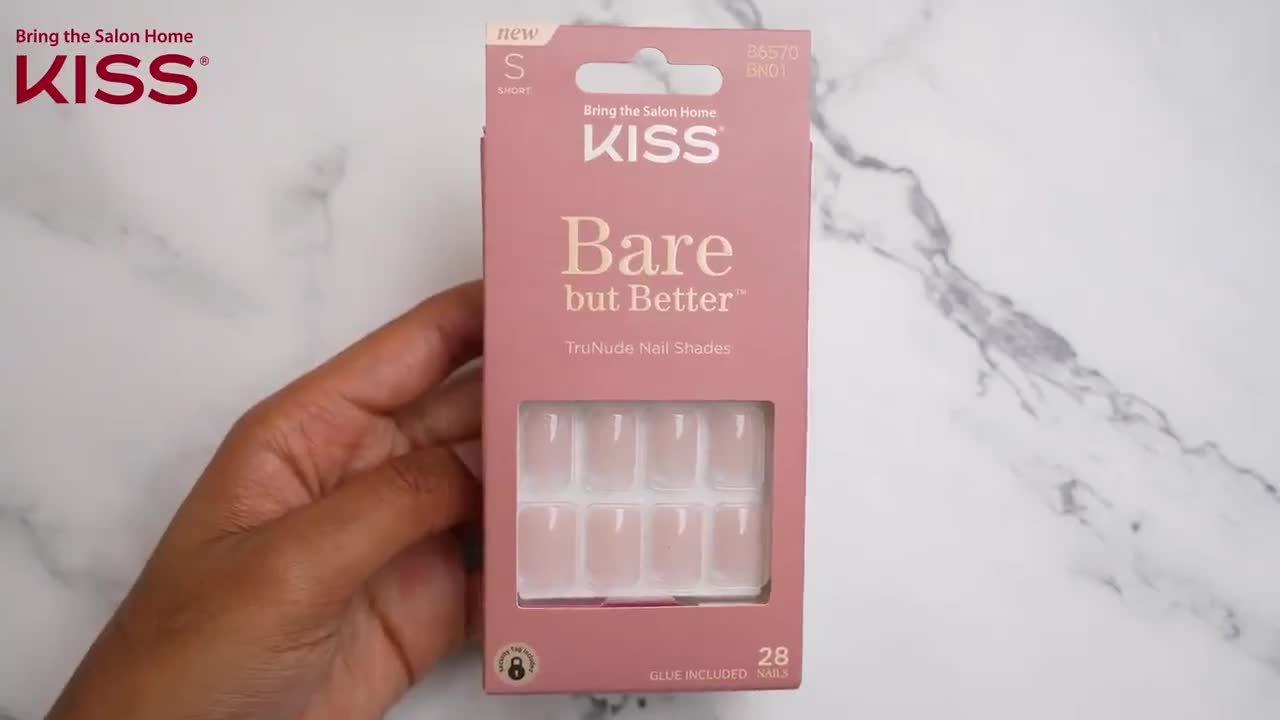 KISS Bare-But-Better TruNude Press-On Nails, Short Length, Square