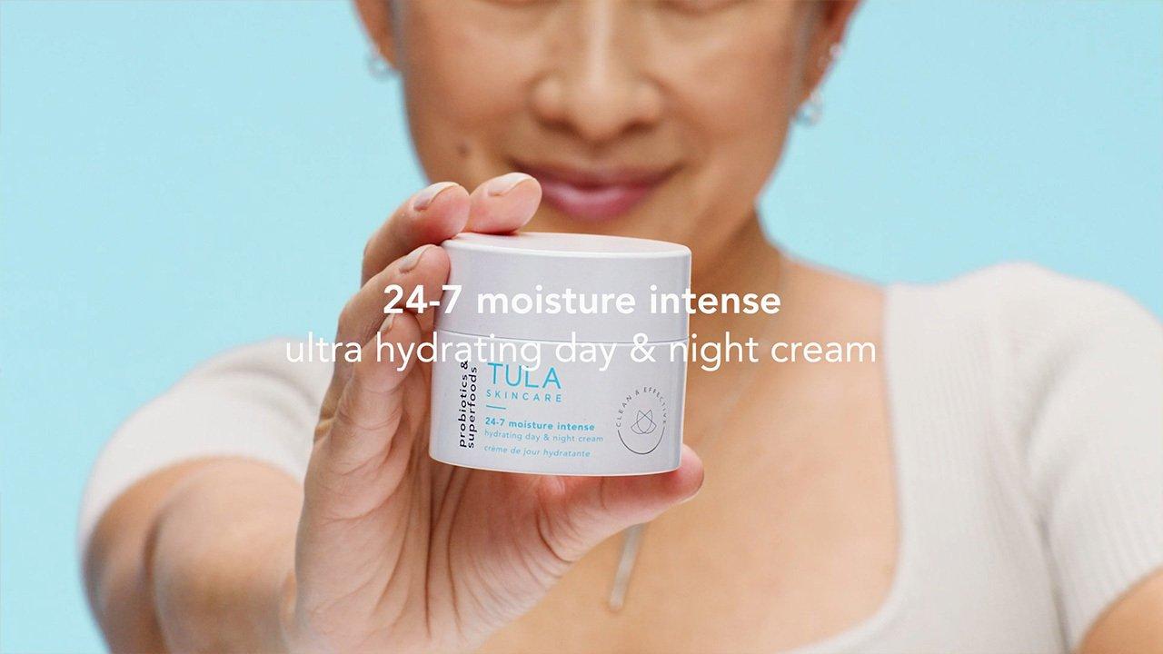 TULA Skin Care 24-7 Hydrating Day & Night Cream - Anti-Aging Moisturizer  for Face, Contains Watermelon & Blueberry Extract, 1.5 oz.