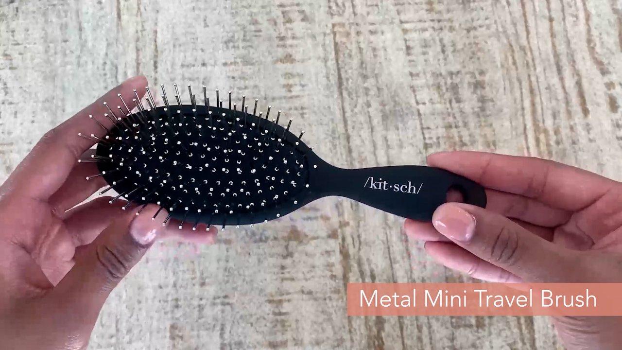 Mini Metal Travel Hair Brush - Kitsch