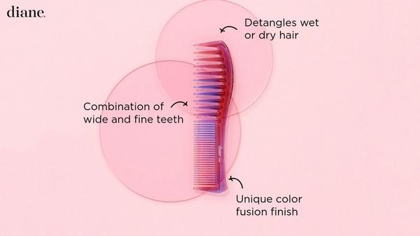 Diane 7-1/2" Color Fusion 2-in-1 Detangling & Finish Comb #7