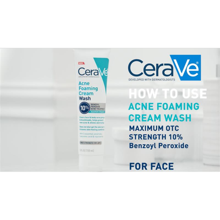 Acne Foaming Cream Wash BPO 10% for Face & Body