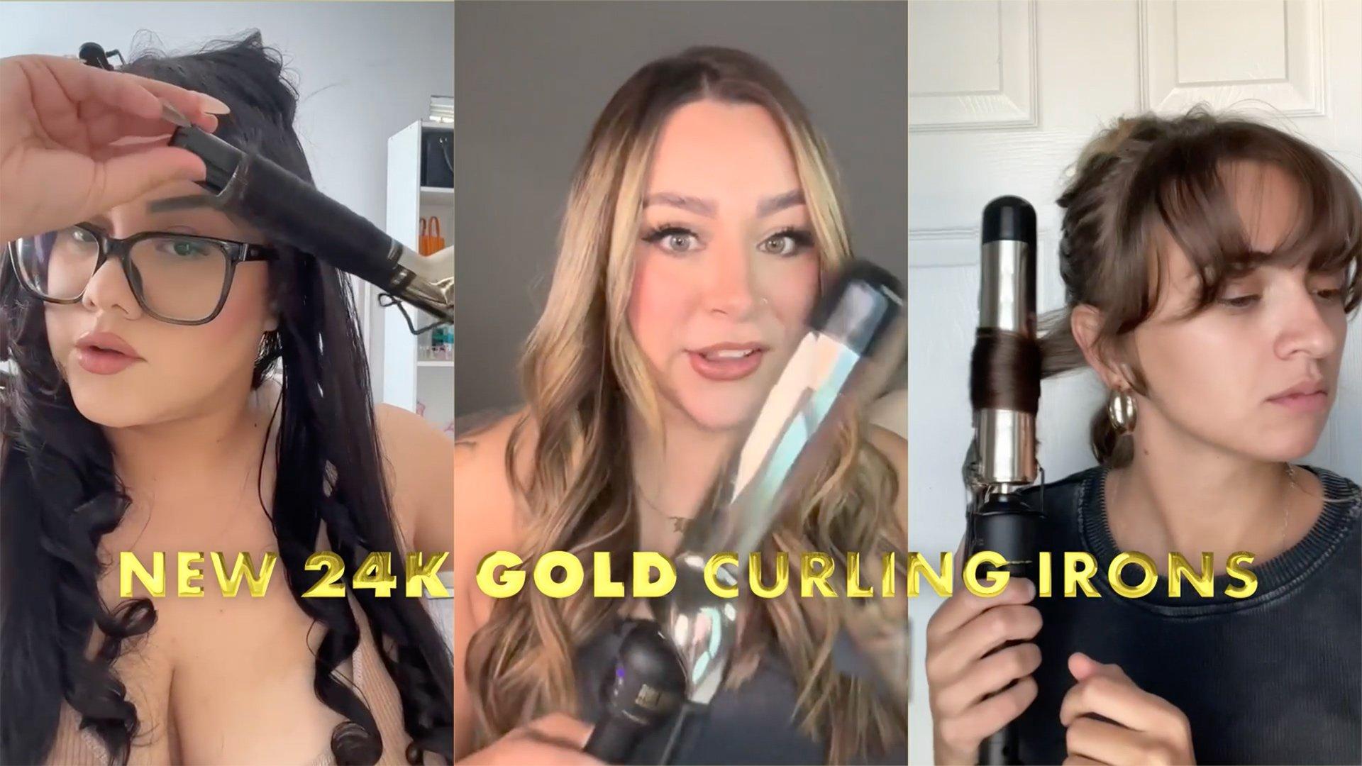 Gold curling clearance iron