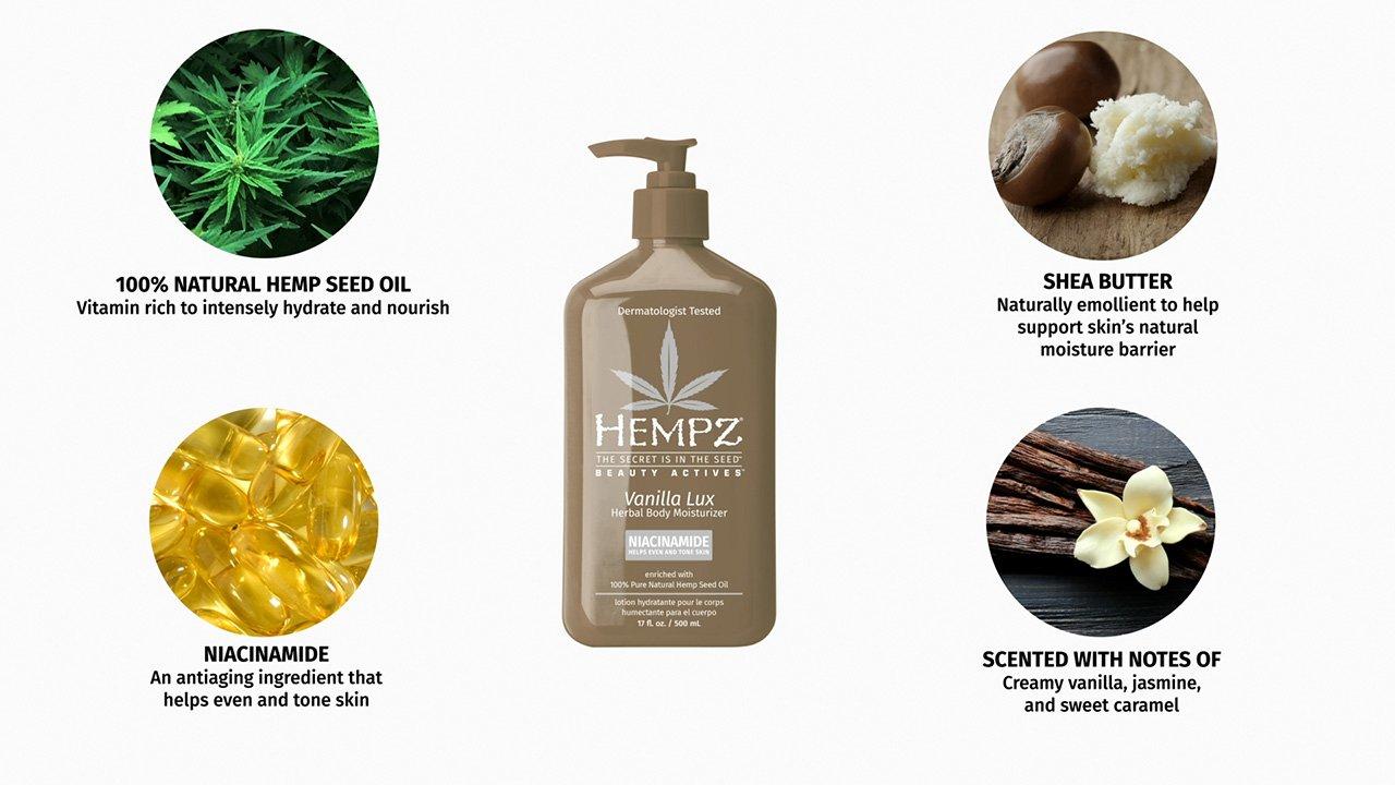 Hempz - 17.0 oz Vanilla Lux Herbal Body Moisturizer With
