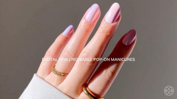 Static Nails Digital Pink Reusable Pop-On Manicures #6