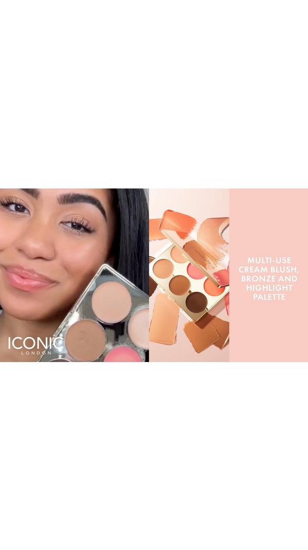 ICONIC LONDON Multi-Use Blush, Bronze, and Highlight Cream Palette #9