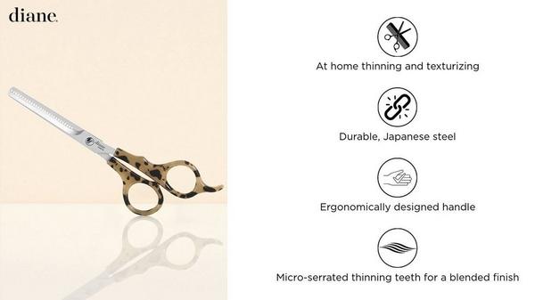 Diane Tortoise 6.25" Hair Thinning and Texturizing Shear #5