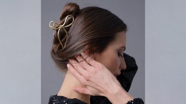 The Hair Edit Gold Gilded Bow Claw Clip #5