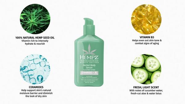 Hempz Cucumber and Aloe Herbal Body Serum With Ceramides & B3 #8