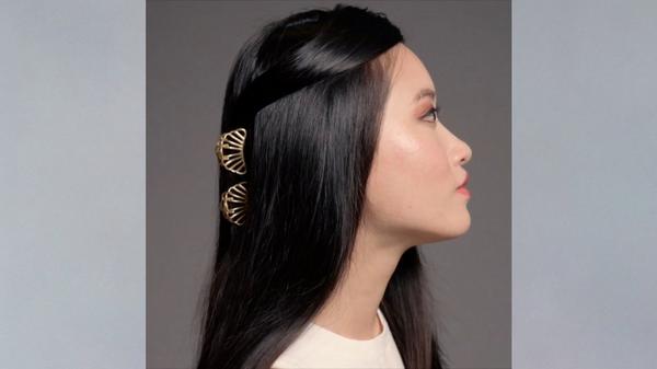 The Hair Edit Petite Gilded Mermaid Shell Mini Claw Clips #9