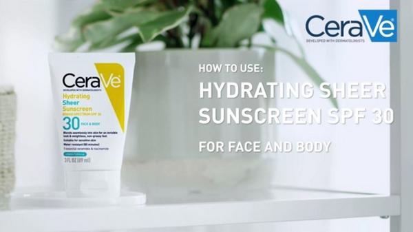 CeraVe Hydrating Sheer Sunscreen Face and Body Lotion with SPF 30 #8