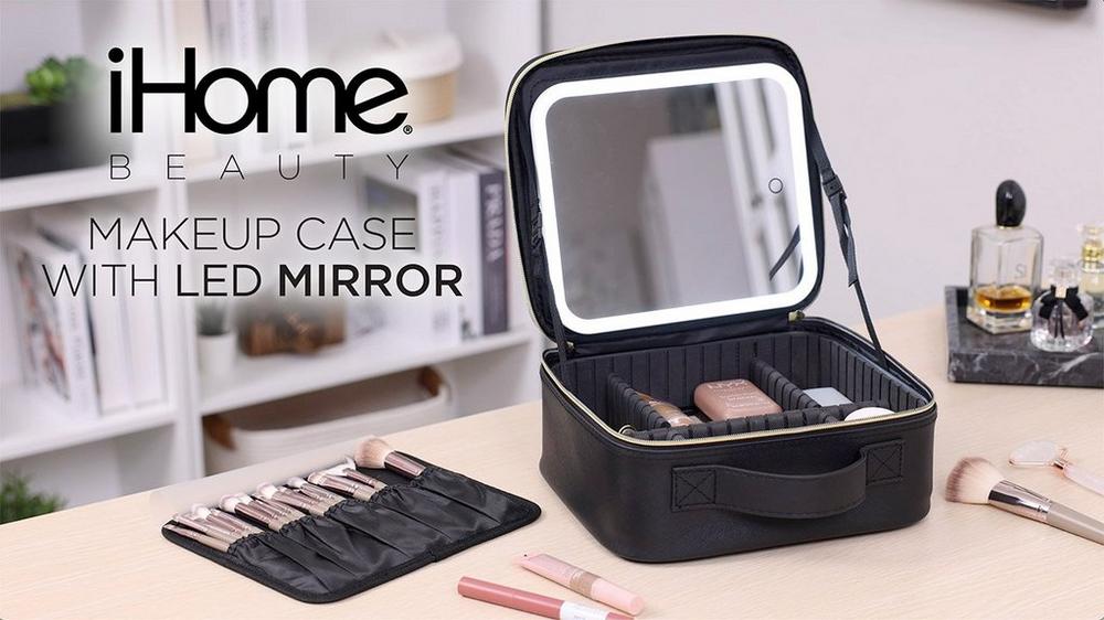 Makeup Case with LED Portable Lighted Vanity Mirror