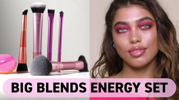 Real Techniques Big Blends Energy Brush + Dual-Sided Puff Set #8
