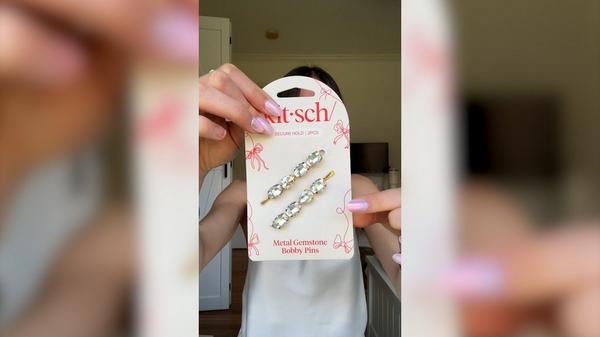 Kitsch Metal Gemstone Bobby Pins 2 Piece Set #8