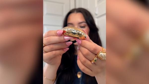 Kitsch Metal Rhinestone Medium Cloud Cuff #6