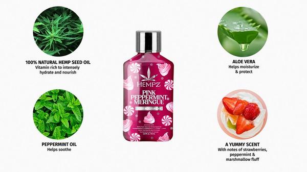 Hempz Limited Edition Mini Pink Peppermint Meringue Body Moisturizer #6