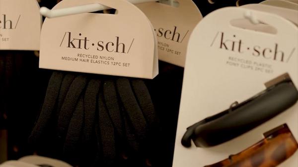 Kitsch Recycled Fabric Ribbed Hair Elastics #4