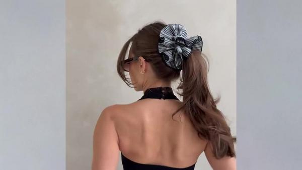The Hair Edit Ruffled Gingham Oversized Scrunchie by Danielle Bernstein #9