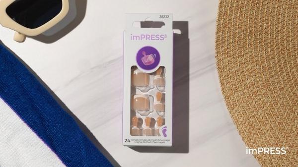 Kiss Impress Short Squoval Press On Toenails #9