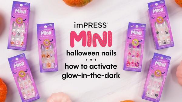 Kiss Impress Mini Short Squoval Press On Nails for Kids, Tricky #10