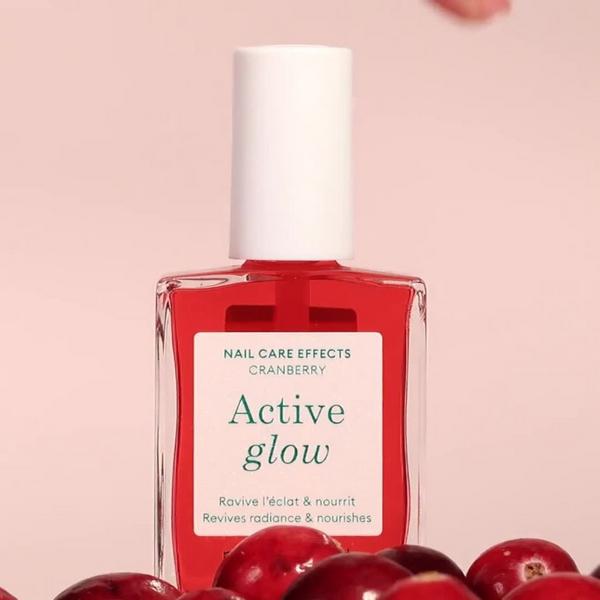 Manucurist Active Glow Cranberry Nail Polish for a Coral Gloss finish, Nail Strengthener and Growth #10