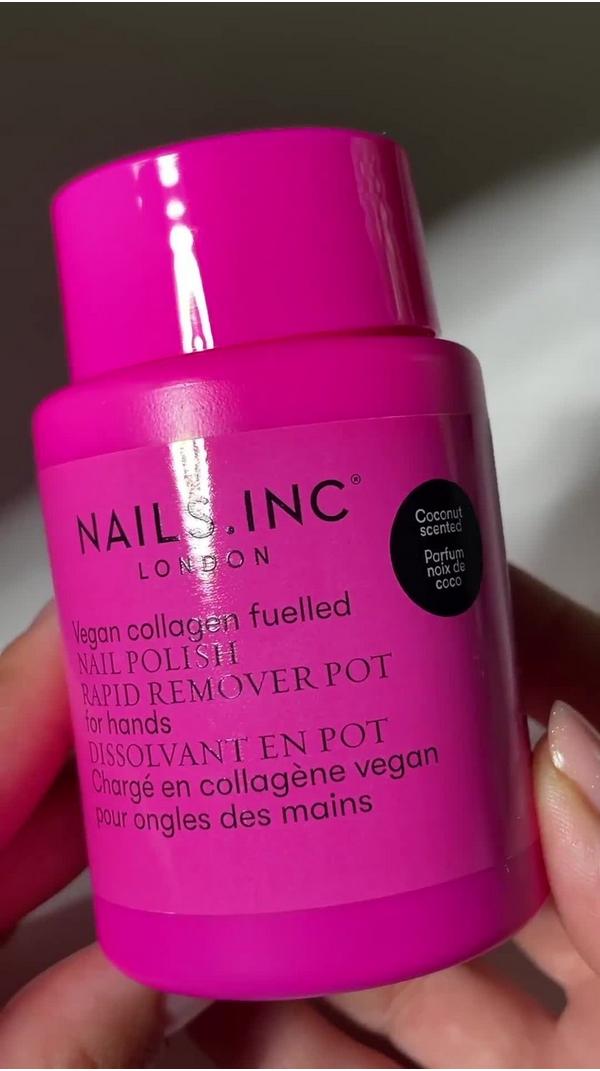 Nails Inc. Vegan Collagen Fueled Coconut Scented Nail Polish Rapid Remover Pot #7