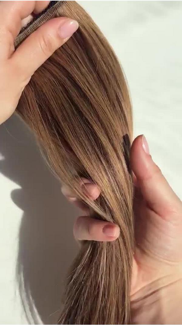 Sitting Pretty Soft Chestnut Brown Halo Human Hair Extension #9