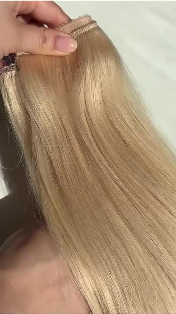 Sitting Pretty Beach Blonde Halo Human Hair Extension #9