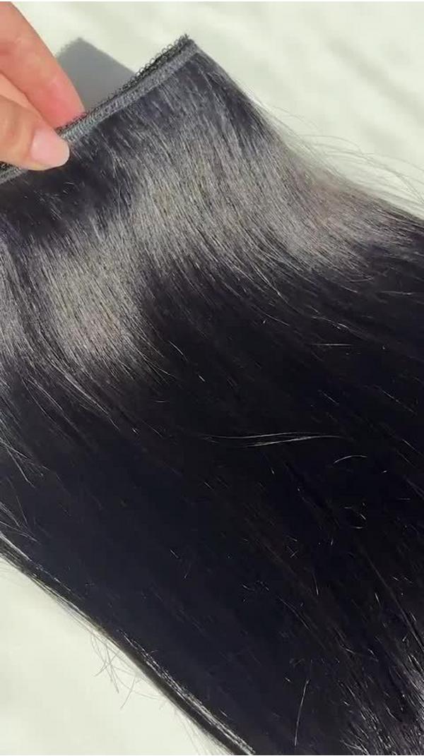 Sitting Pretty Soft Black Halo Human Hair Extension #9