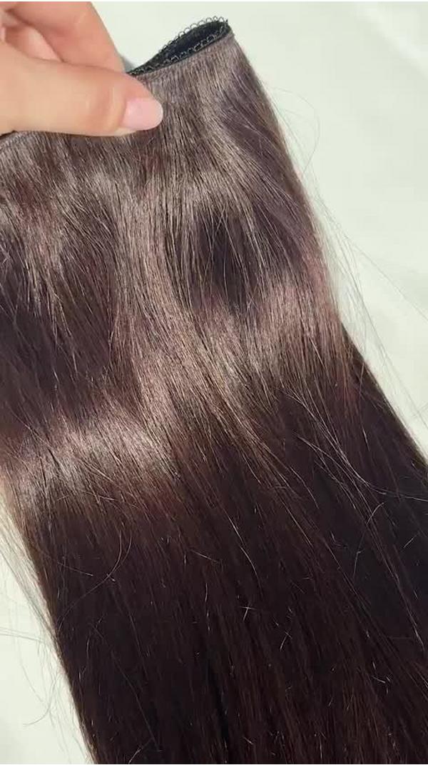 Sitting Pretty Rich Chocolate Brown Halo Human Hair Extension #9