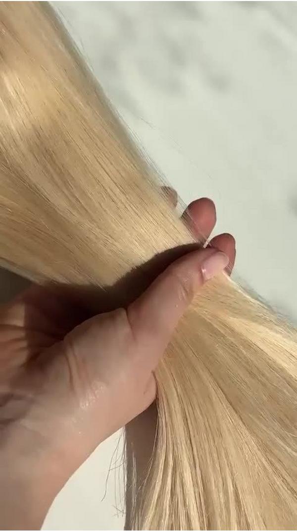 Sitting Pretty Golden Sand Blonde Halo Human Hair Extension #9