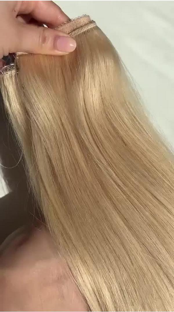 Sitting Pretty Beach Blonde Halo Human Hair Extension #9